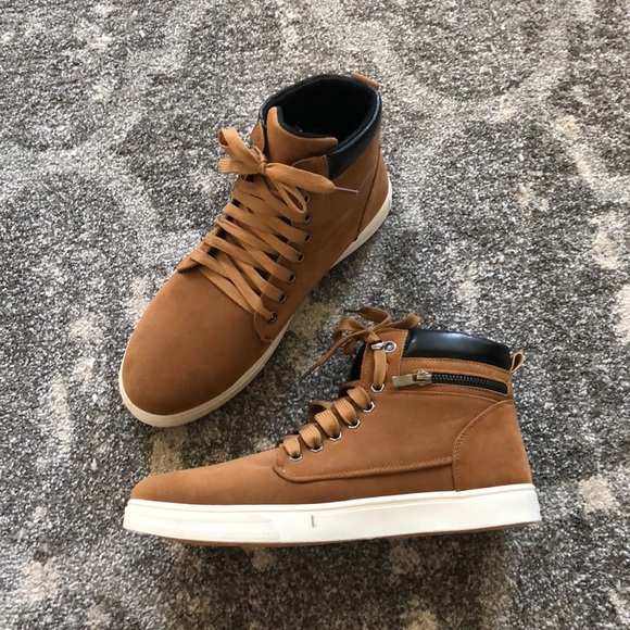 Other - Sueded Brown High Top Sneakers